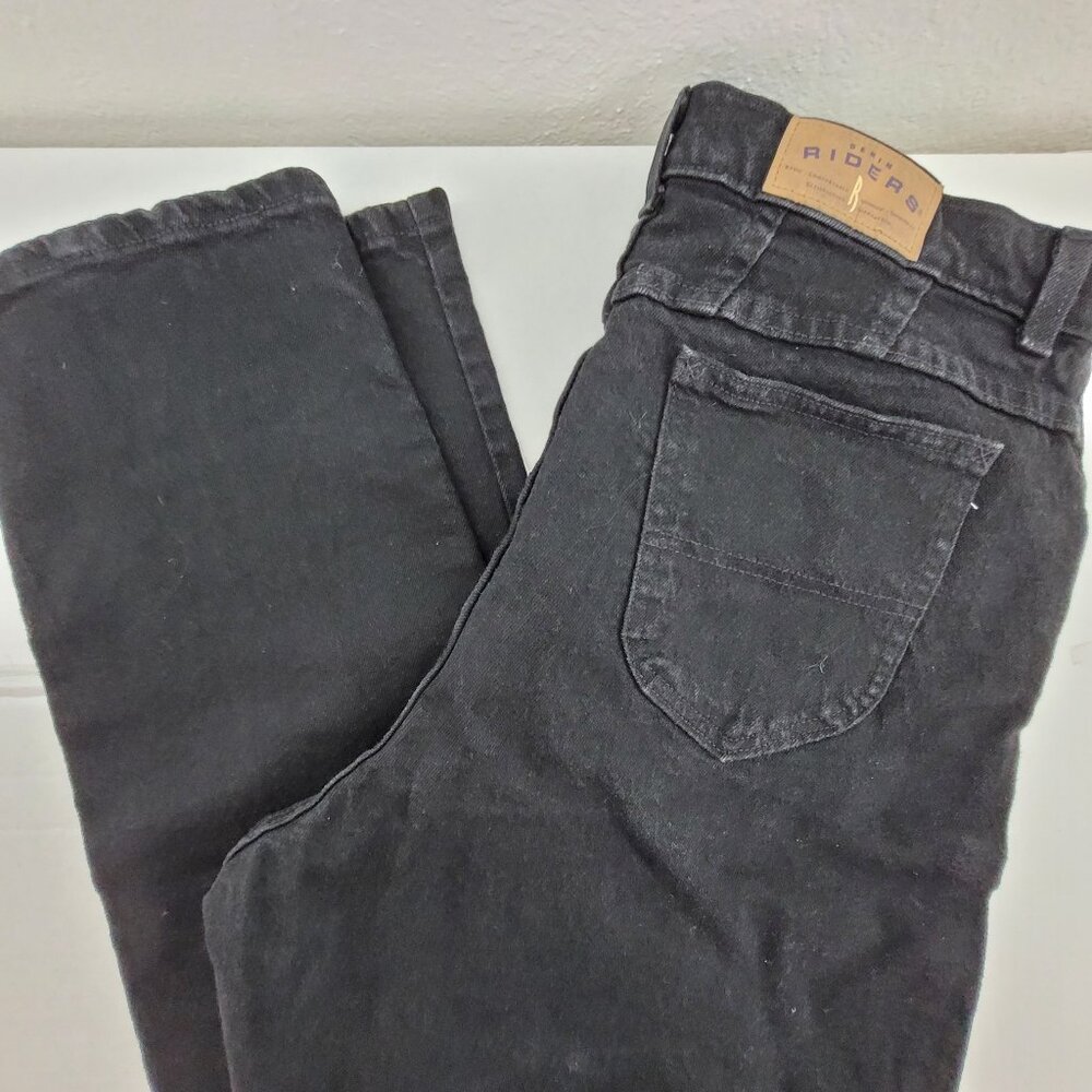 Vintage Denim Riders Jeans Womens 32x35 Black High Rise Mom Stretch